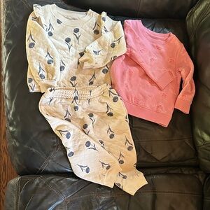 Cat & Jack Kids Matching Set - Cream and Pink
